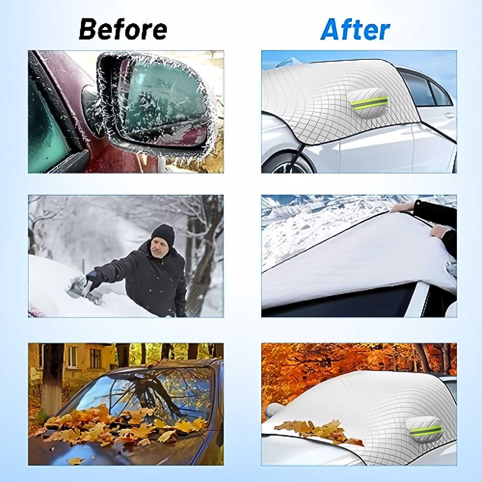 Scheibenabdeckung für Toyota 4Runner 5seats 2010-2014, Schnee Auto Winter Frostabdeckung Sonnenschutz Auto Frontscheibe Zubehör,B 245x145cm