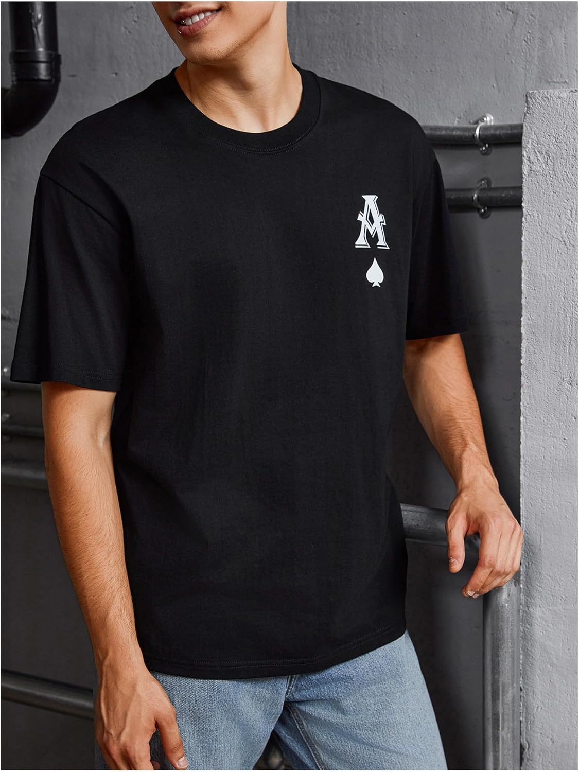 Verdusa Men's Graphic Tees Summer Casual Short Sleeve Round Neck T Shirt Tops Black X-Large - Image 5