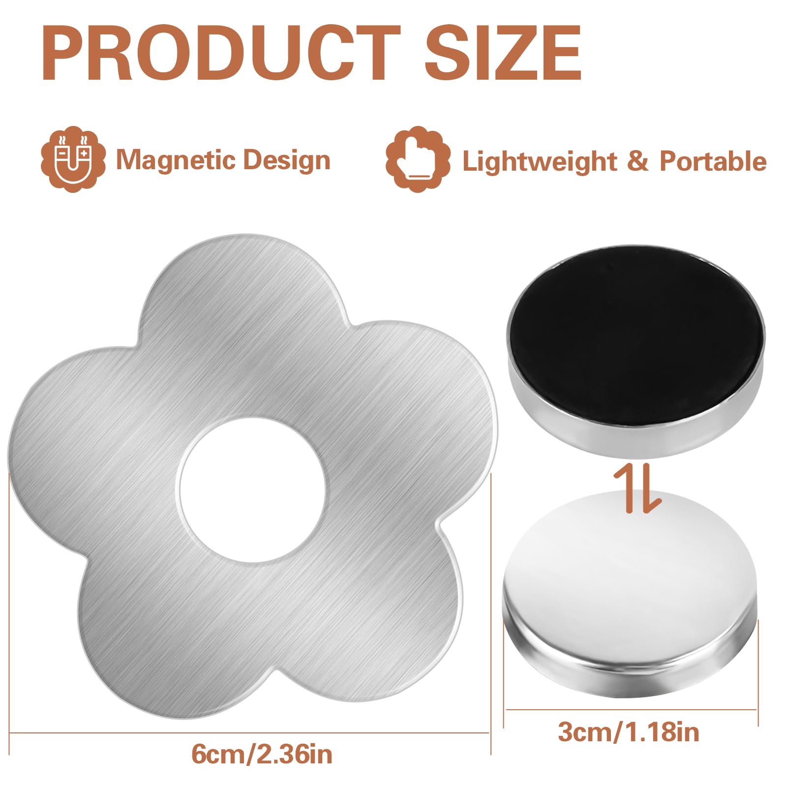 8 Piezas Pesas para Manteles con Imán, Pesos Magnéticos de Acero Inoxidable para Mantelespara Mantel Picnic, para Jardín, Balcón, Terraza, Bodas, Camping (Flores)