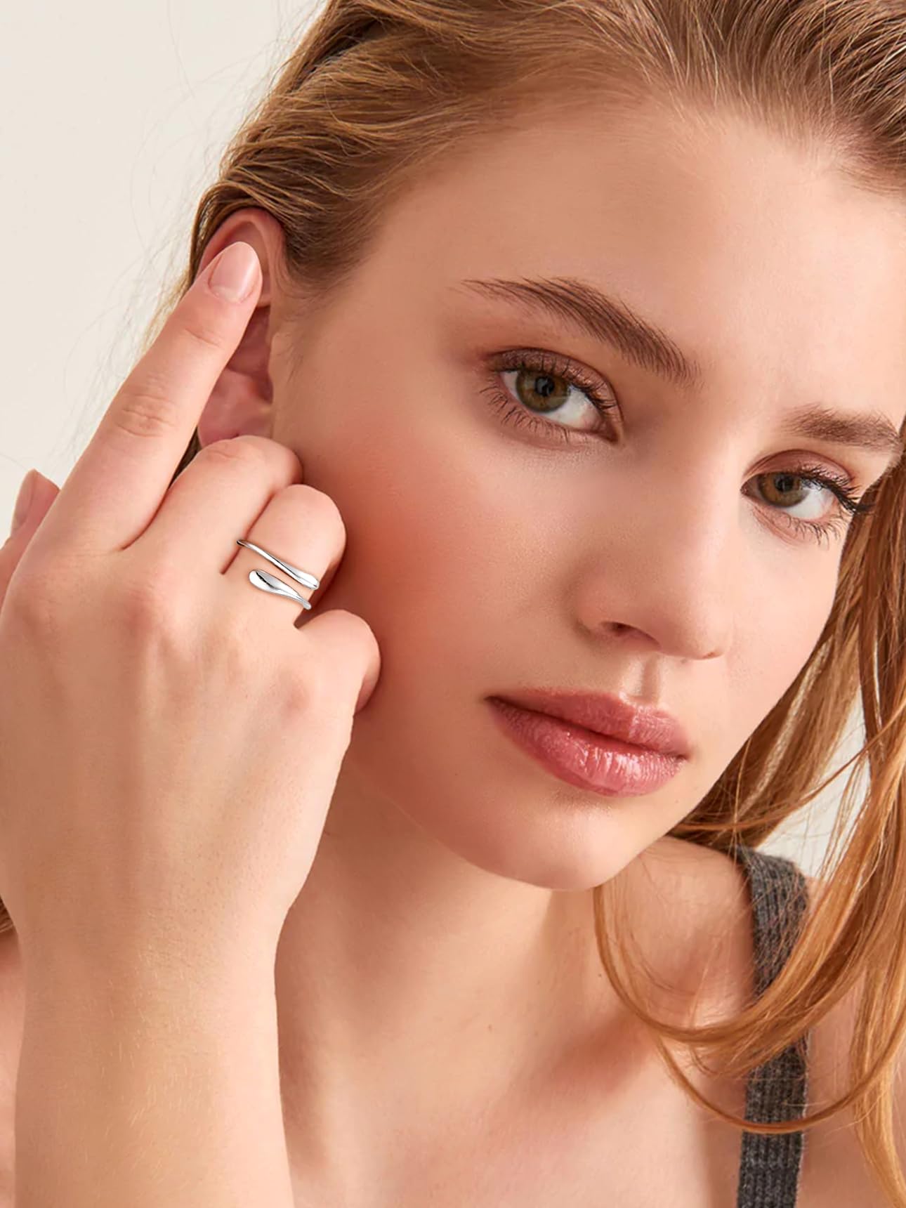 Bestyle Ring Sterling Silber 925 Damen: Verstellbare Ringe Frauen mit Geburtsstein Zirkonia Edelsteinen - Offen Damenring Verlobungsring Promise Ringe Anti Stress Ring für Damen Schmuck