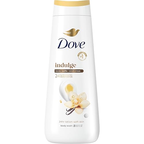 Dove Indulge Body Wash Warm Vanilla + Sweet Cream for Hydrated & Soft Skin 20 FO