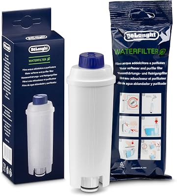 De’Longhi Original Wasserfilter DLSC002 – Zubehör für Kaffeevollautomaten mit Pflege und Schutz der Maschine,optimiert die Kaffeequalität und schützt vor Kalk,â€Ž0.5 L,WeiÃŸ,1 Pack, 1 Piece