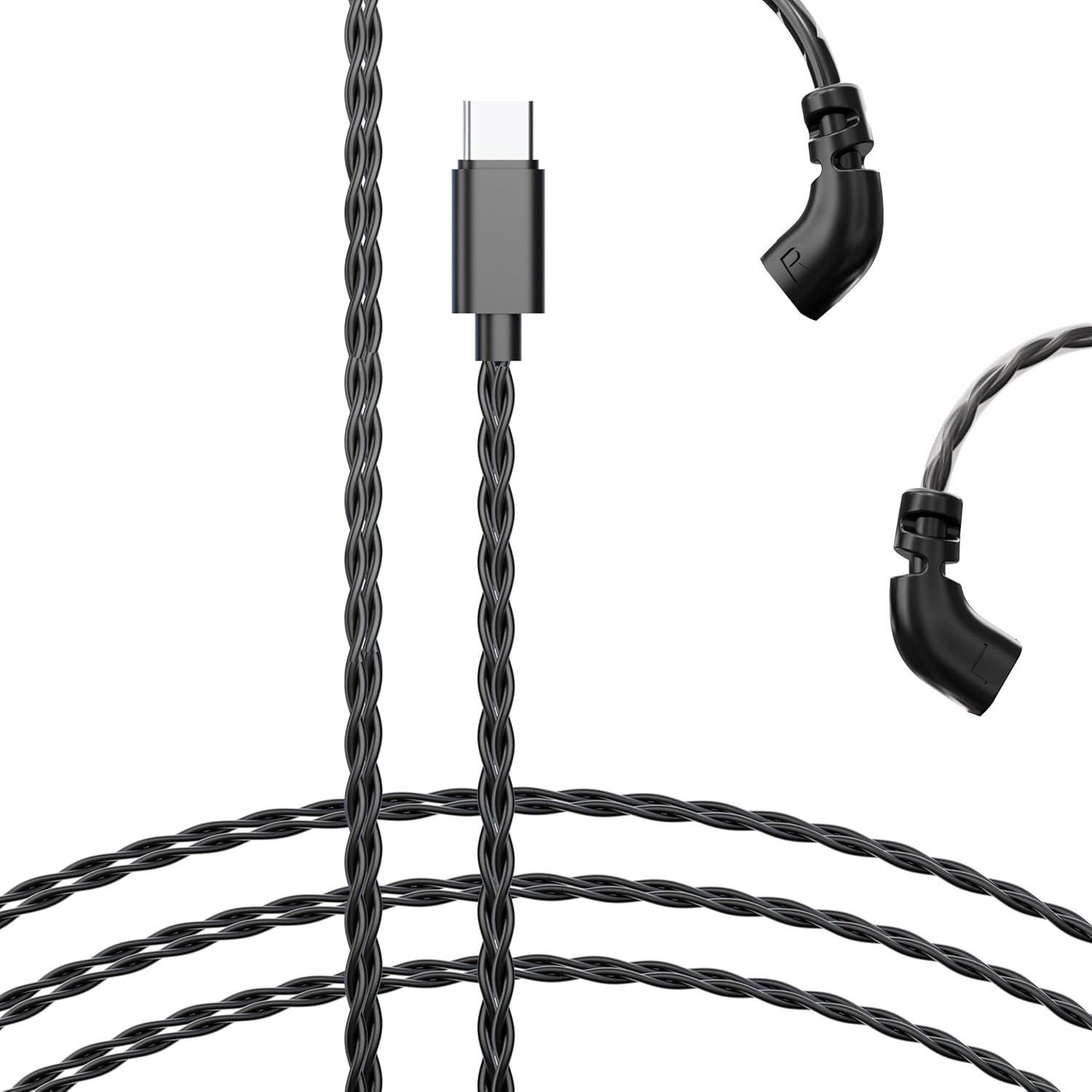 Driver in Ear Monitor, HiFi Wired Earbuds, Hybrid IEM Earphones with Stainless Steel Faceplate, Detachable Cable for Musician Audiophile Singers DJ (USB Type C)