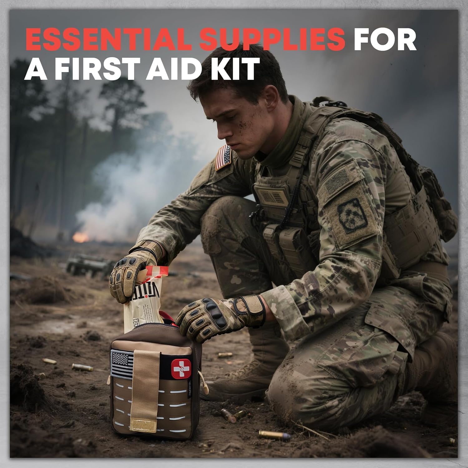 6" Israeli Emergency Bandage, Sterile Vacuum Sealed Compression Trauma Wound Dressing, Medical Pressure Bandage for Bleeding Control, Combat Tactical First Aid IFAK Trauma Kit Supplies - Image 8