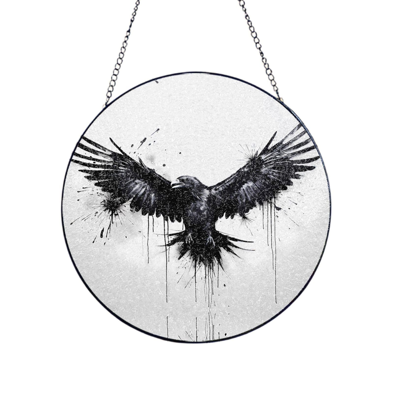 Phayah Vulture Print Stained Glass Window Hanging Sun Catchers Decoration Mother'S Day Birthday Gifts For Home Garden Porch 8in（20cm）