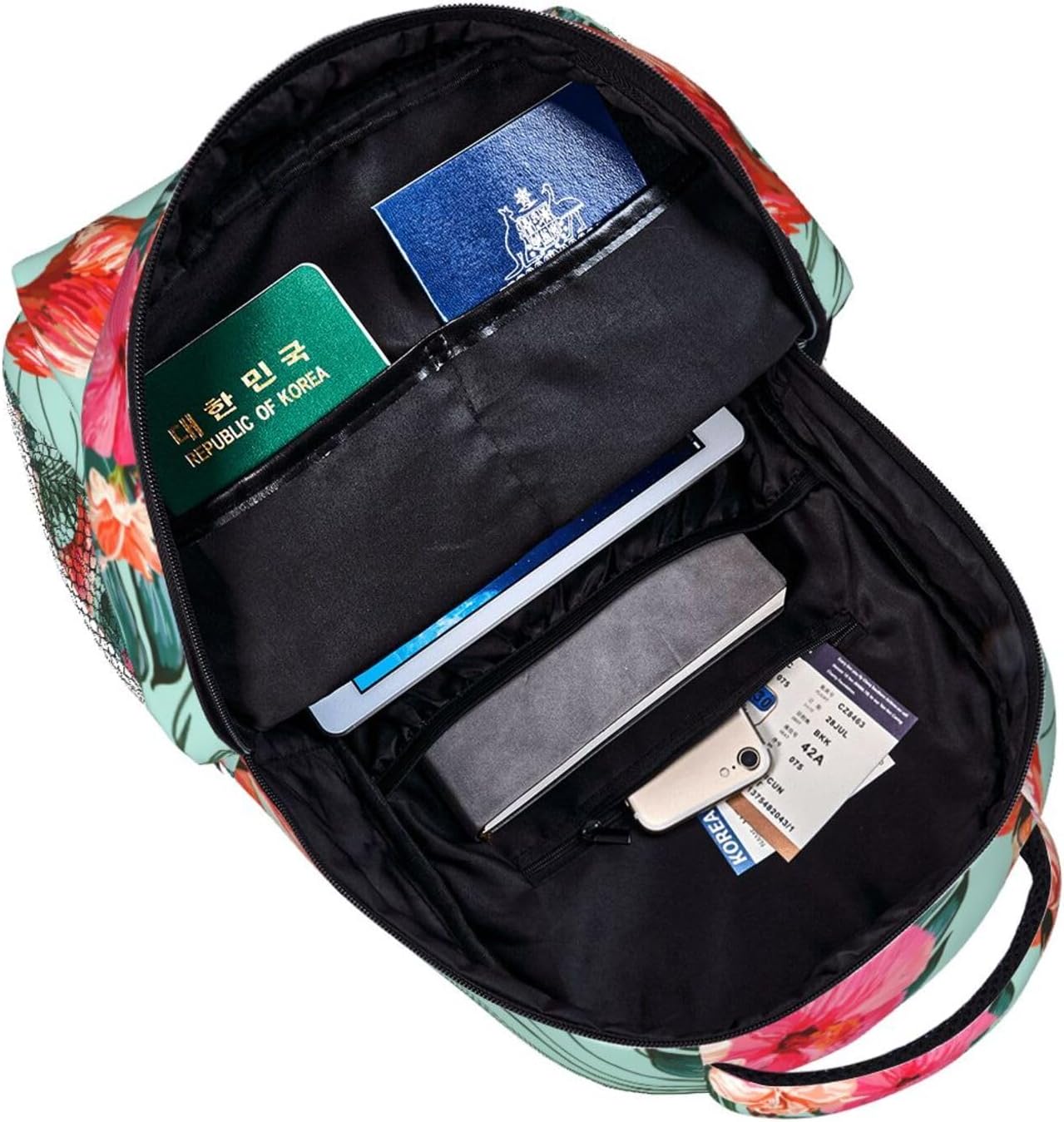 Flamingo Palm Leaves Flower Tropical Backpack For School Laptop Bags Bookbag Big Casual Daypack For Student Girls Boys Kids Teens Travel Sports Work