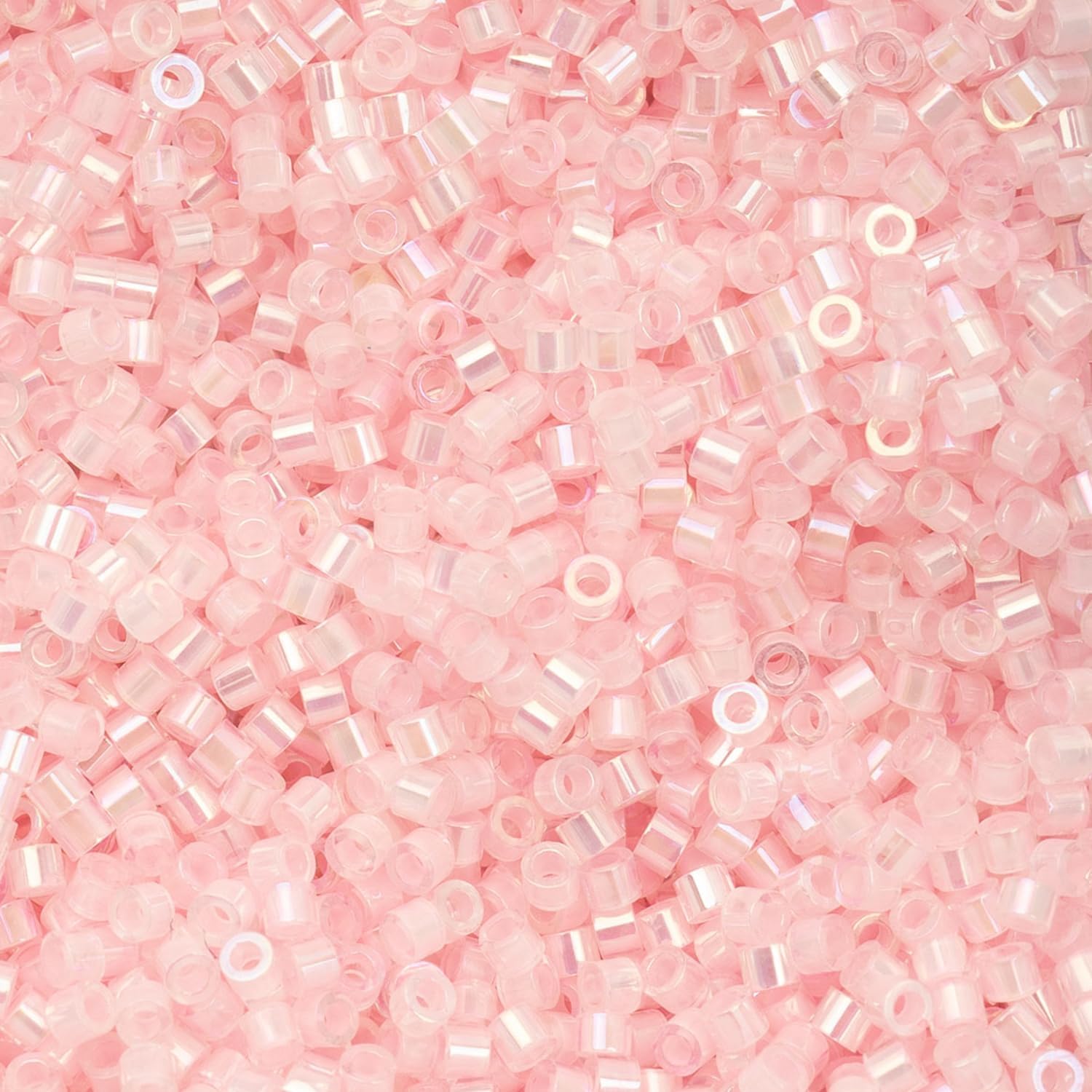 John Bead 25g Cylin Beads Rose-Pink AB Lined 11/0 Glass Cylindrical Seed Beads for Jewelry Bracelets Necklaces Earrings Making Embroidery