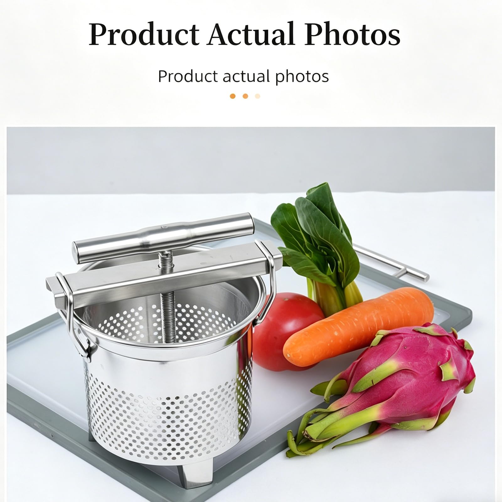 Estrattore di Miele E Cera D'api, Pressa Manuale in Acciaio Inox da 1,8 Litri, per Verdure, Yogurt E Separazione di Grassi, Cera D'api, Vino di Frutta