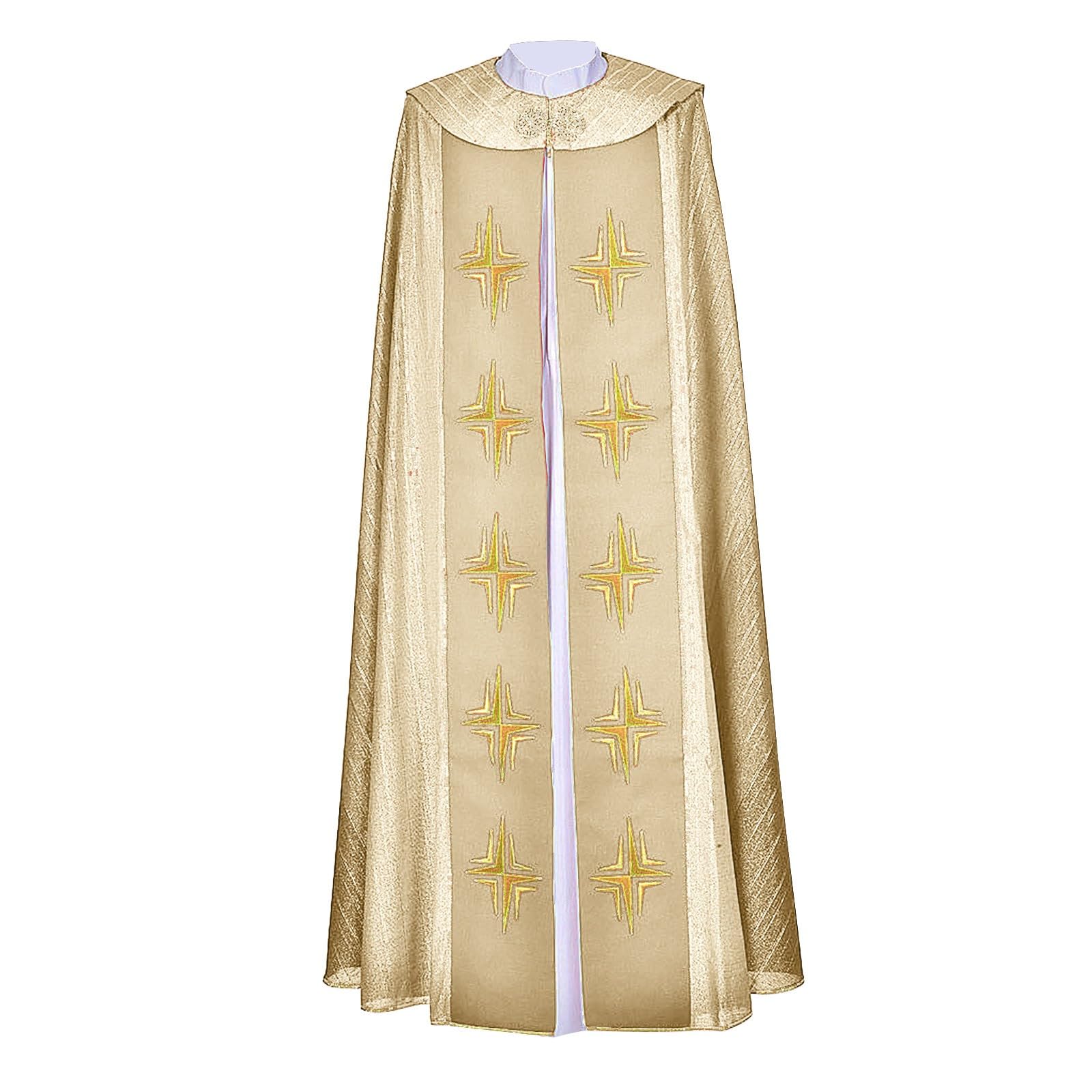 Clero Sacerdote Robe per Uomo Cappotti cattolici Celebrant Chasuble Chiesa Padre Senza Maniche Messa Vest Vesti liturgici Sacerdotali Battesimo Comunione Matrimonio Culto