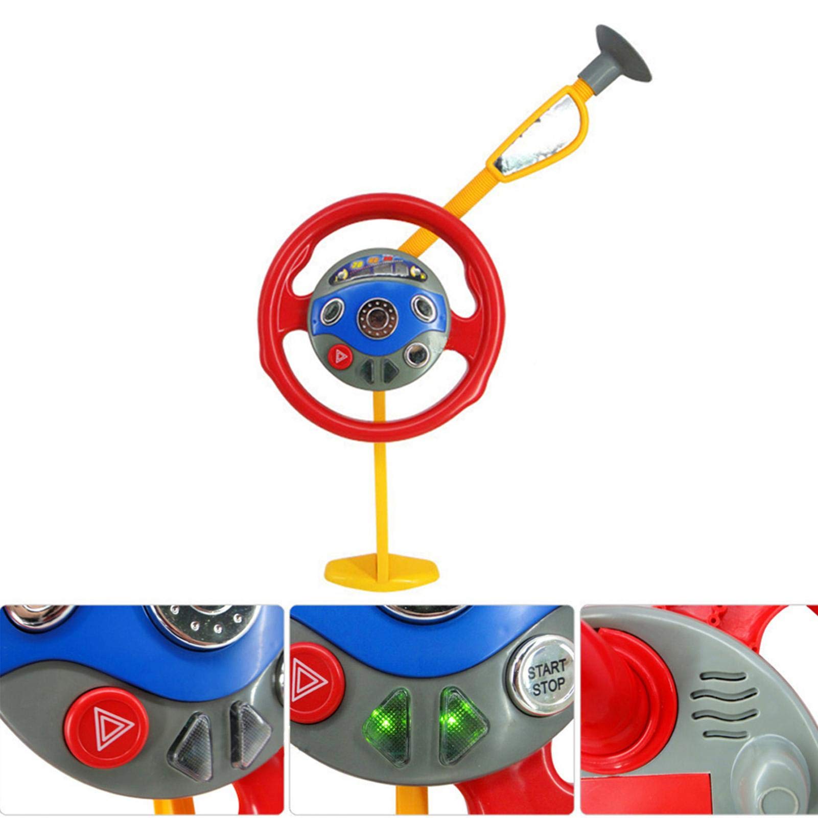 PIGMAMA Electronic Backseat Driver Steering Wheel Kids Game Horn Sounds Light