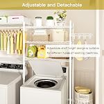 Ulif U6 Sac de séchage pour vêtements, 5-Tier Au-dessus de la laveuse et du sécheuse rangement et organisateur de salle, lourd-duty Space Sauveur, 65.3" W x 13.4" D x 77.5" H, blanc