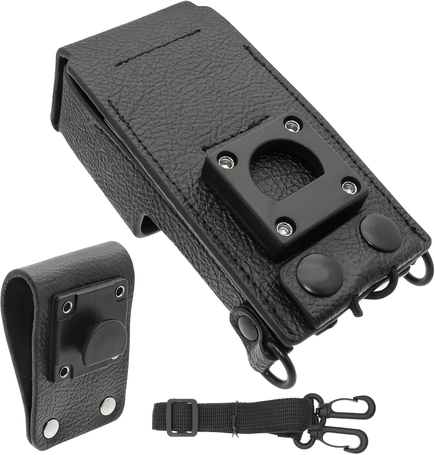 Two-Way Radio Case Leather Case with 3" Fixed Loop D-Ring for Motorola RLN5383A