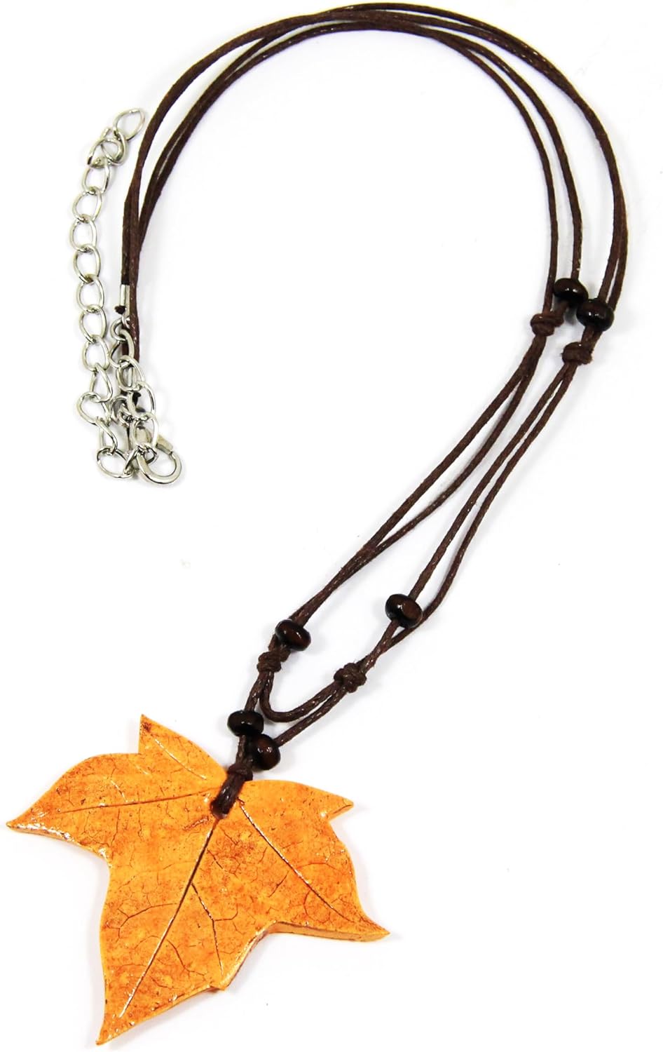 Handmade Autumn Maple Leaf Necklace Orange Leaves Pendant Fashion Trendy Fall Choker Canada Flag Maples Gift for Him Men Fall Jewelry Woodland Forest Nature Botanical Polymer Clay Fallen Jewellery - Image 6