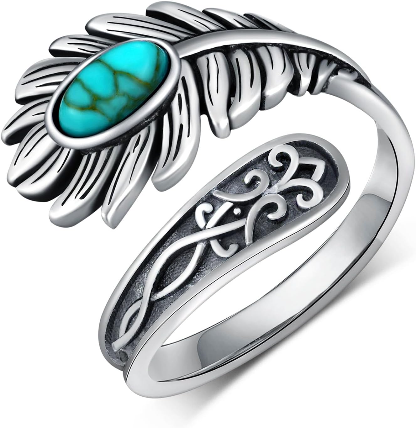 Spoon Rings for Women 925 Sterling Silver Vintage Thumb Rings Turquoise Ring Thumb Rings Jewelry Gifts for Women Men