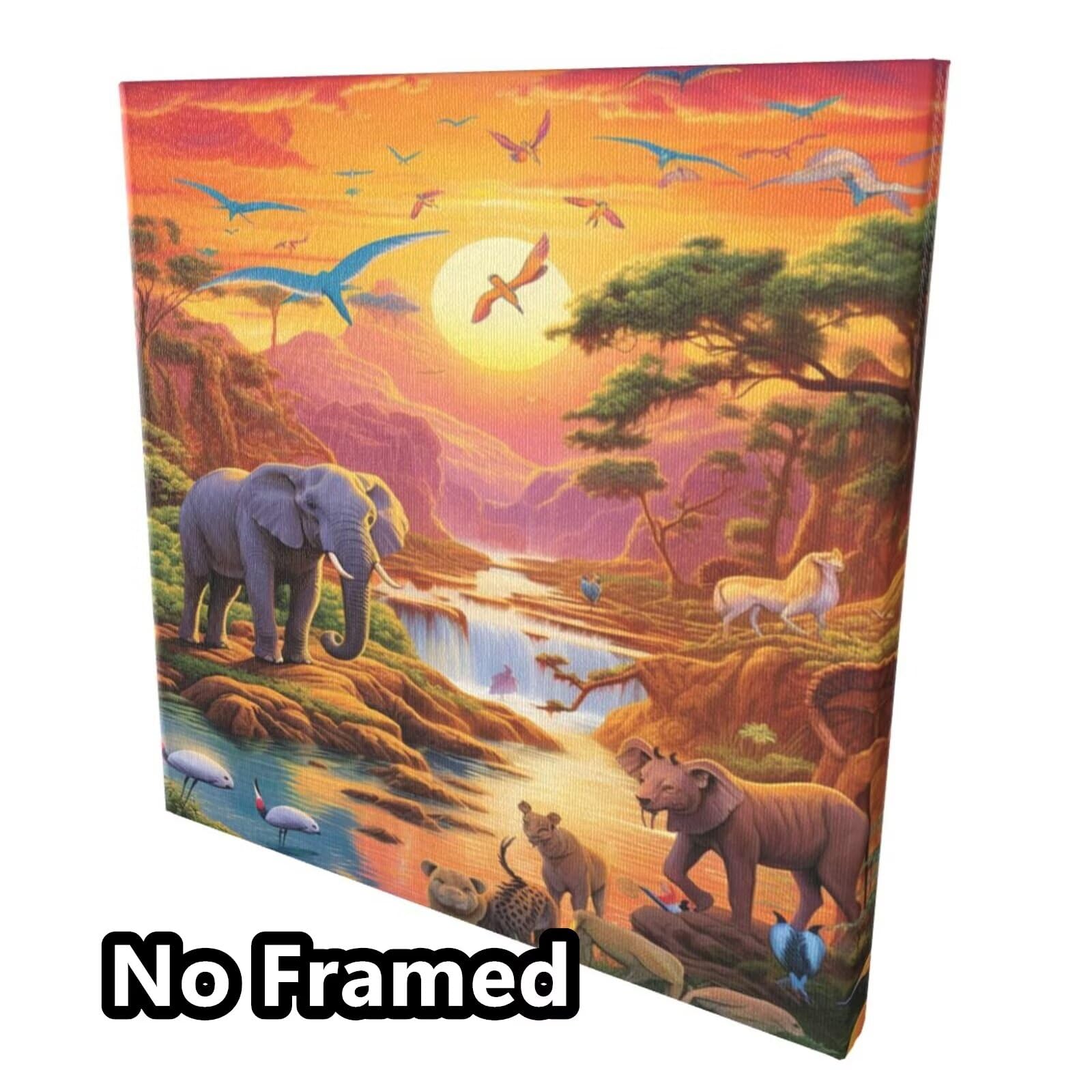 Malen nach Zahlen MK238 Malen-nach-Zahlen-Set für Erwachsene, Motiv: Sonnenuntergang, Wald, Malen nach Zahlen für Anfänger, Acryl-Peinture a Numero mit 6 Pinseln, DIY-Ölgemälde, Kunsthandwerk für