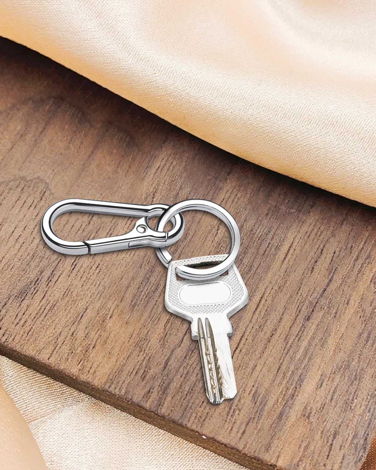 Mousqueton Métallique Caianwin - Lot De 4 Avec 4 Porte-clés, Alliage Zinc, Pour Clés, Sacs, Bricolage - 3