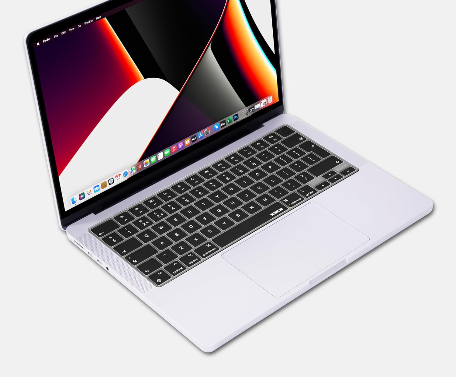 XSKN English Black EU Version Silicone Keyboard Cover for Apple MacBook Air 13/15 inch with M5/M4/M3/M2 Chip and MacBook Neo with A18 Pro Chip