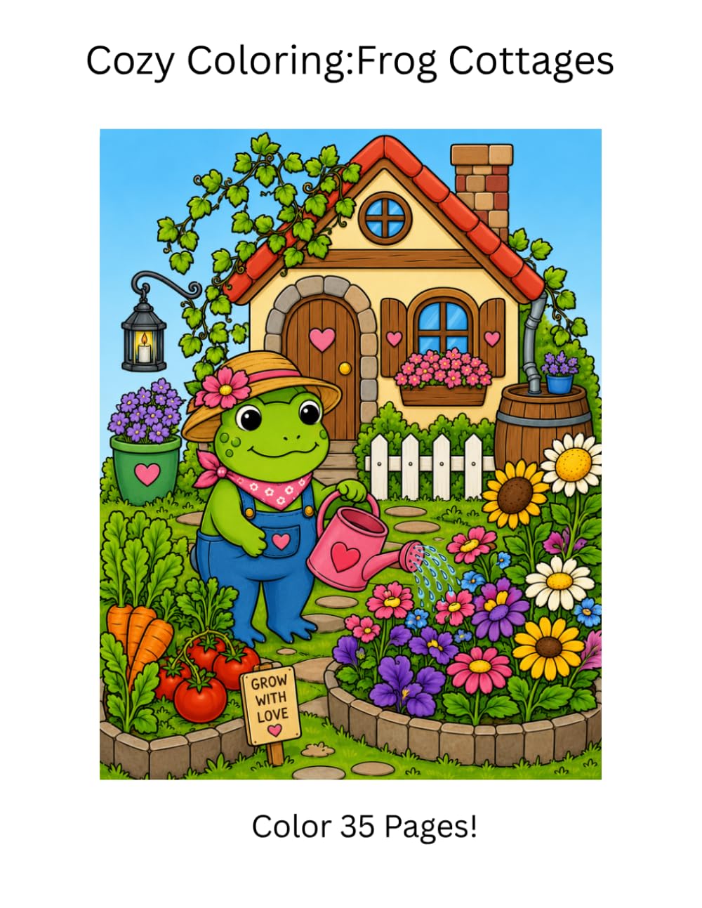 Cozy Coloring: Frog Cottages