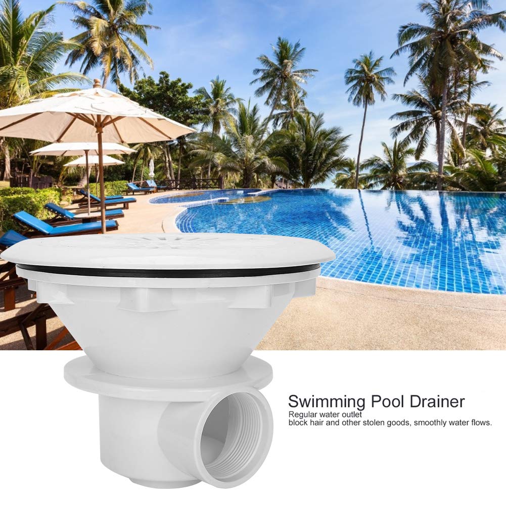 Fabater Sostituzione Uscita Acqua Porta di Scarico Piscina, ABS Anticorrosione + Accessori di Drenaggio in Acciaio Inossidabile 304 con Raccordo Filettato Interno, Installazione Facile