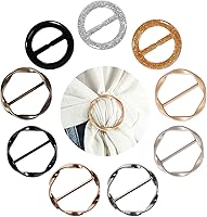 Vista 1 de Clips de camiseta 9 piezas, botón anudado de esquina de ropa, moda aleación perla diamantes de imitación círculo clip hebilla camisa redonda bufanda