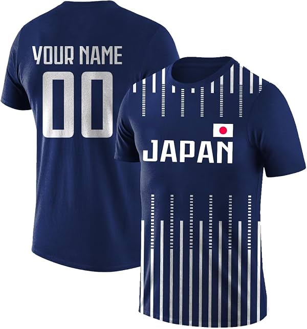 Camiseta de Fútbol Japón Personalizada, Añade tu Nombre y Número, Regalo para Fans de Deporte, Hombres, Mujeres y Jóvenes
