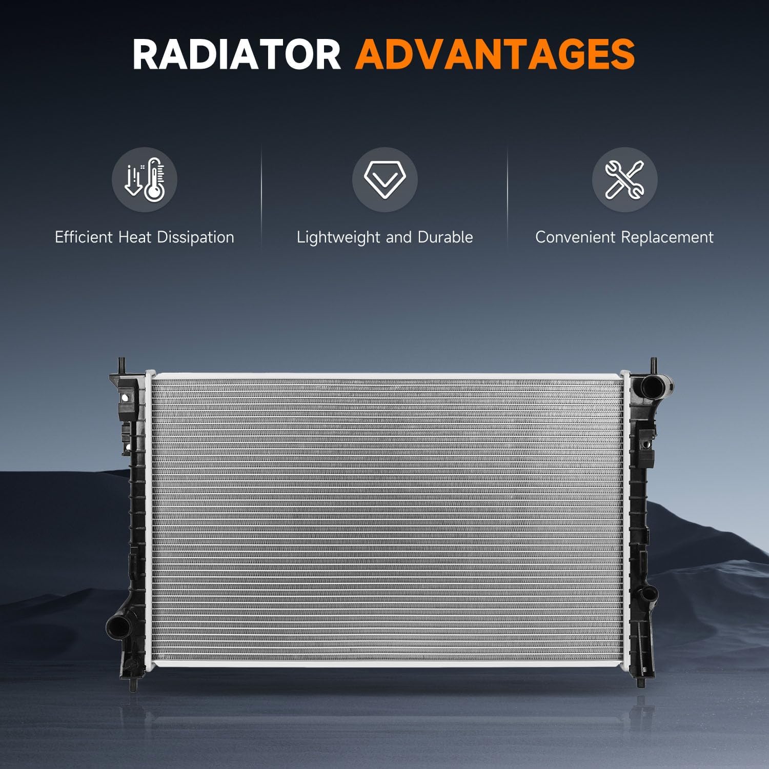 OCPTY 2936 Radiator for 2007-2014 for Ford Edge 3.5L,2010-2012 for Ford Taurus,2008-2009 for Ford Taurus X,2009-2012 for Lincoln MKS,2007-2015 for Lincoln MKX Automotive Replacement Engine Radiators