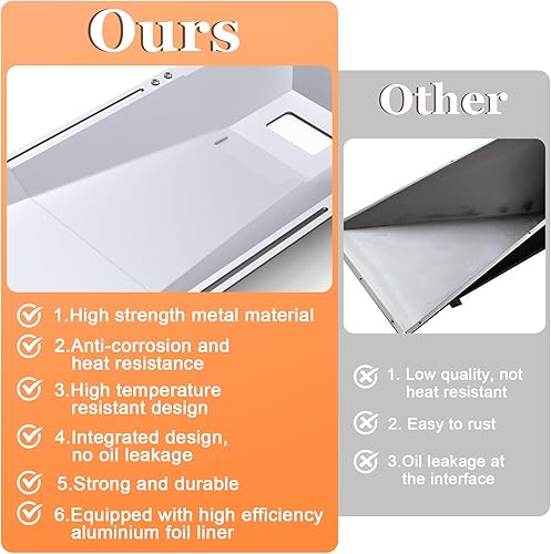 Vista 49 de Uniflasy Bandeja de grasa 69804 con bandeja de captura 67047 para parrillas de gas Weber Spirit serie 300, Spirit E310 E320 E330 S310 S320 S330