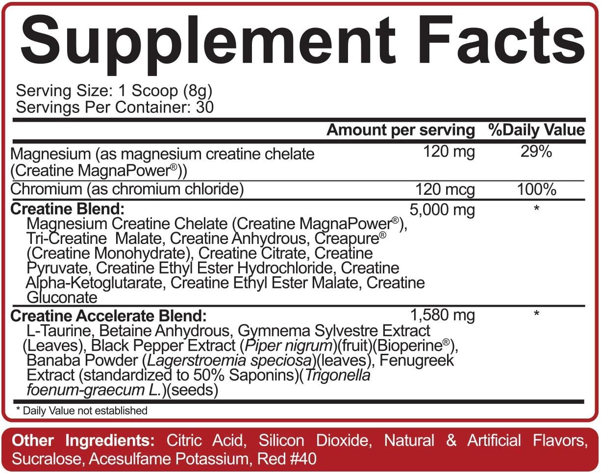 Rich Piana 5% Nutrition CreaTEN 10 Creatine System w/Micronized Creatine Monohydrate & MagnaPower - Enhance Muscle Growth, Strength, Endurance, Pump, Recovery 8.47 oz, 30 Servings (Fruit Punch)