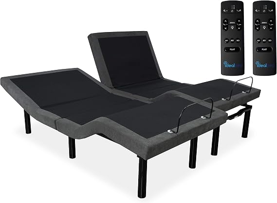 iDealBed 5i Custom Adjustable Bed Base, Wall Hugger, Massage, Zero-Gravity, Dual USB Charger, One Touch Comfort, Programmable Memory, Night Light, Advanced Silent Motion (Split California King)