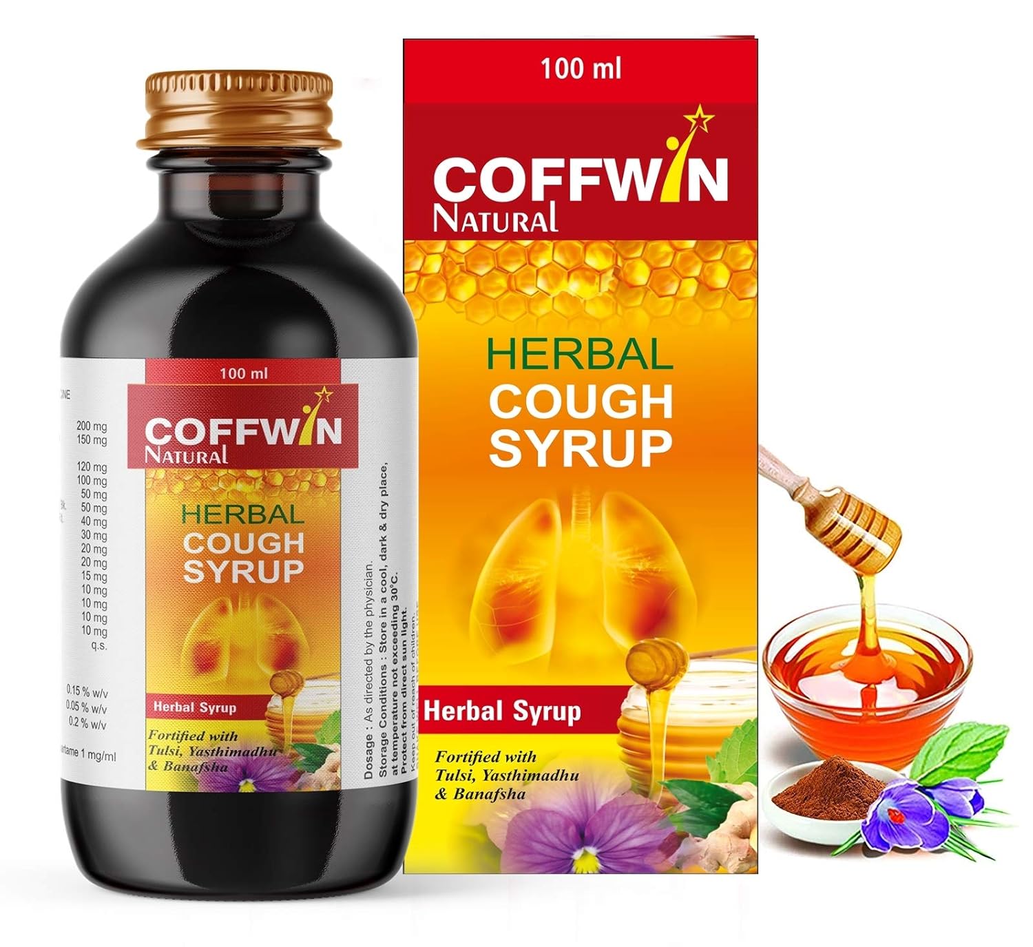 Buy Coffwin Herbal Cough Syrup Ayurvedic Medicine Tulsi, Haldi