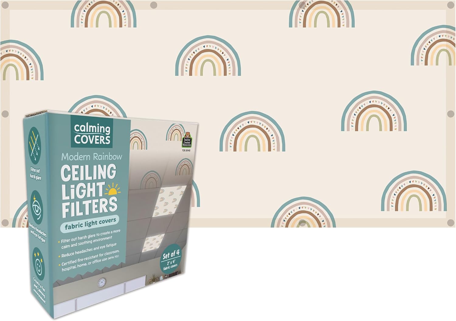 Teacher Created Resources Modern Rainbow Calming Covers Ceiling Light Filters (TCR20142)