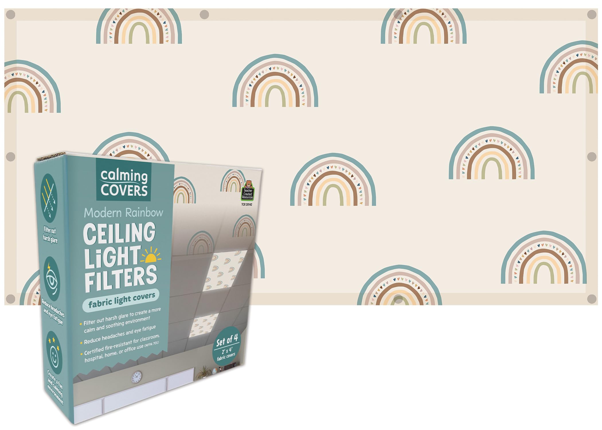 Teacher Created Resources Modern Rainbow Calming Covers Ceiling Light Filters (TCR20142)