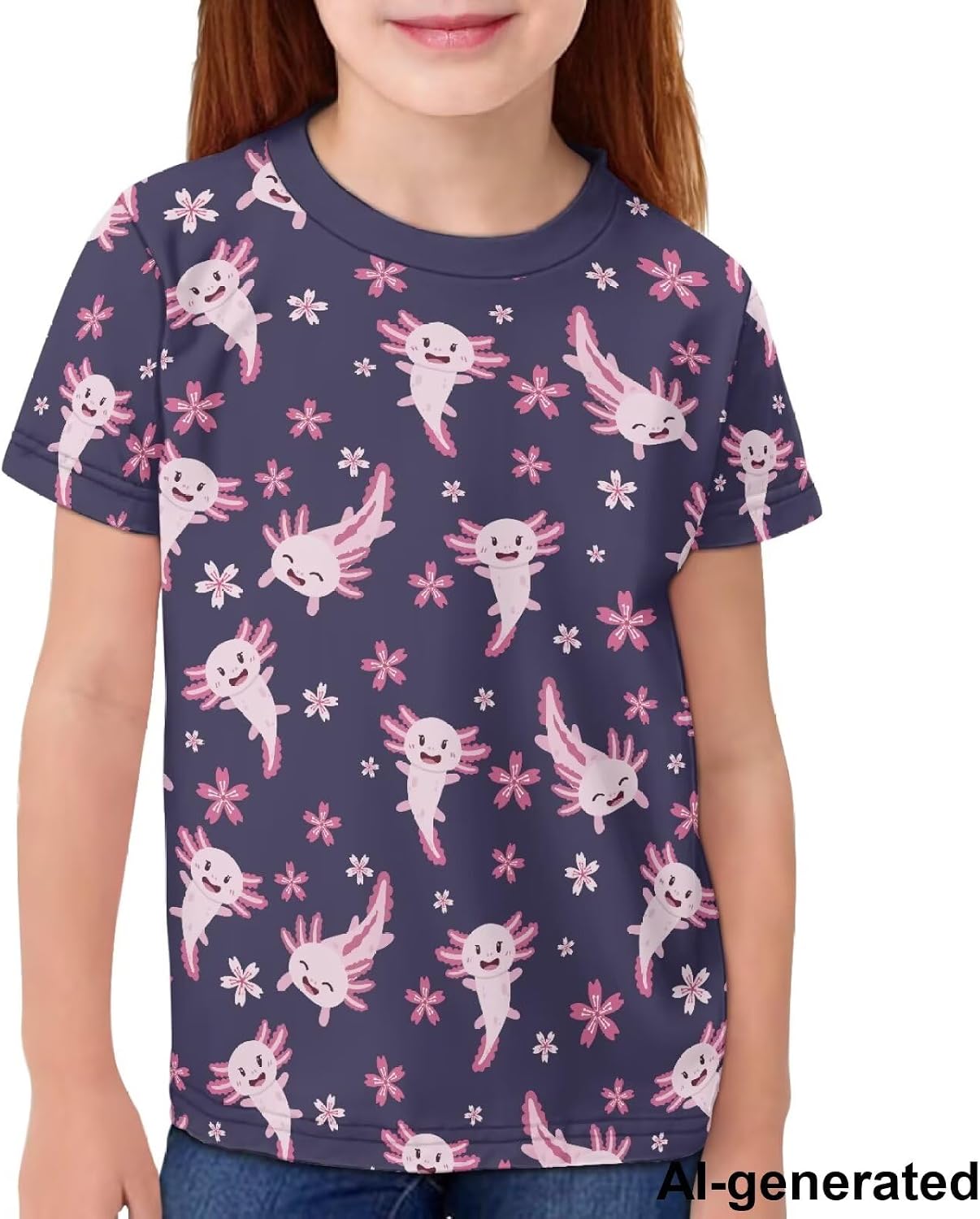 Novelty 3D Graphic T Shirts for Kids Crew Neck Funny Animal Print Short Sleeve Girls Tshirts 3-16 Years