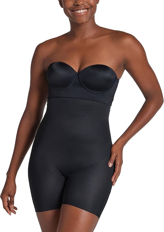 Leonisa On Target – Tummy Control Shapewear Strapless Sculpting Step-in Body Shaper with Short Bottom