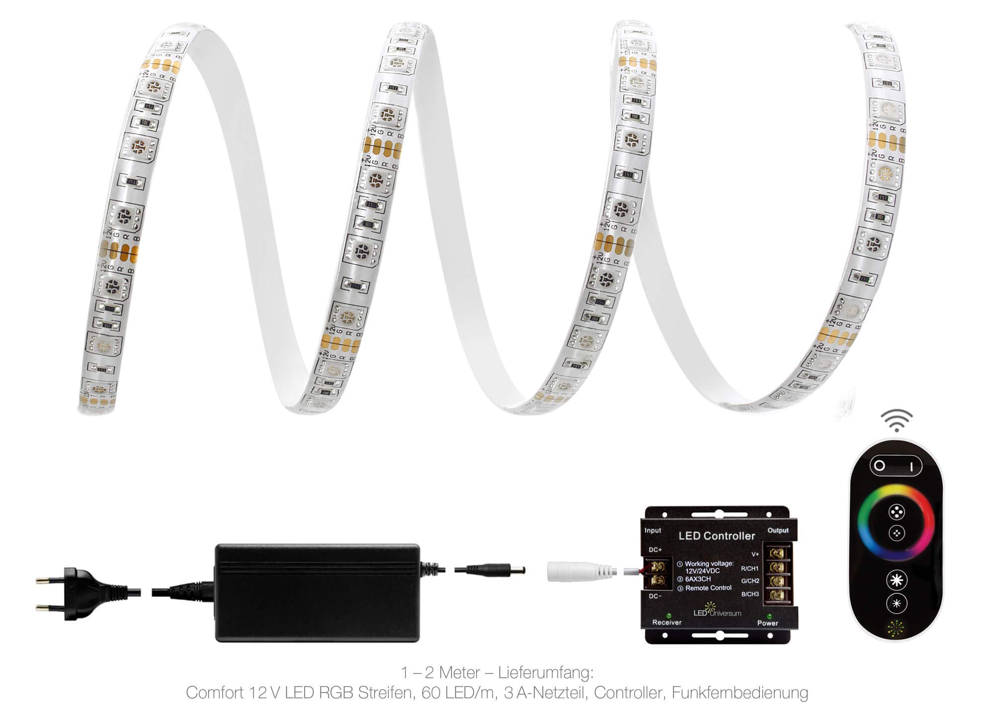LED Universum RGB LED Streifen 12V 2m 60 LED/m IP65