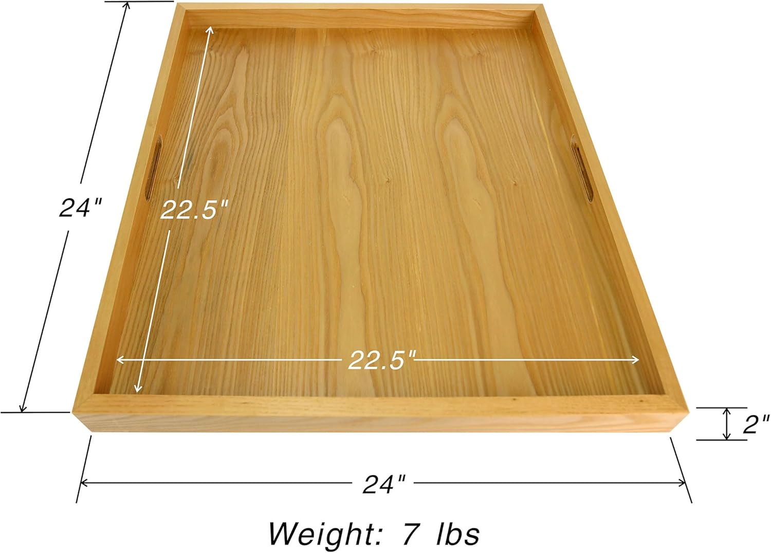 BARsics 24x24 inches Square Oak Wooden Ottoman Tray, Large Living Room Serving Tray - Image 2
