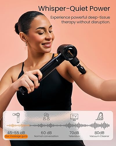 Miniatura 8 de NAPRE Pistola de masaje con calor, pistola de masaje de tejido profundo con mango de extensión y 3 ángulos ajustables, masajeador de espalda de