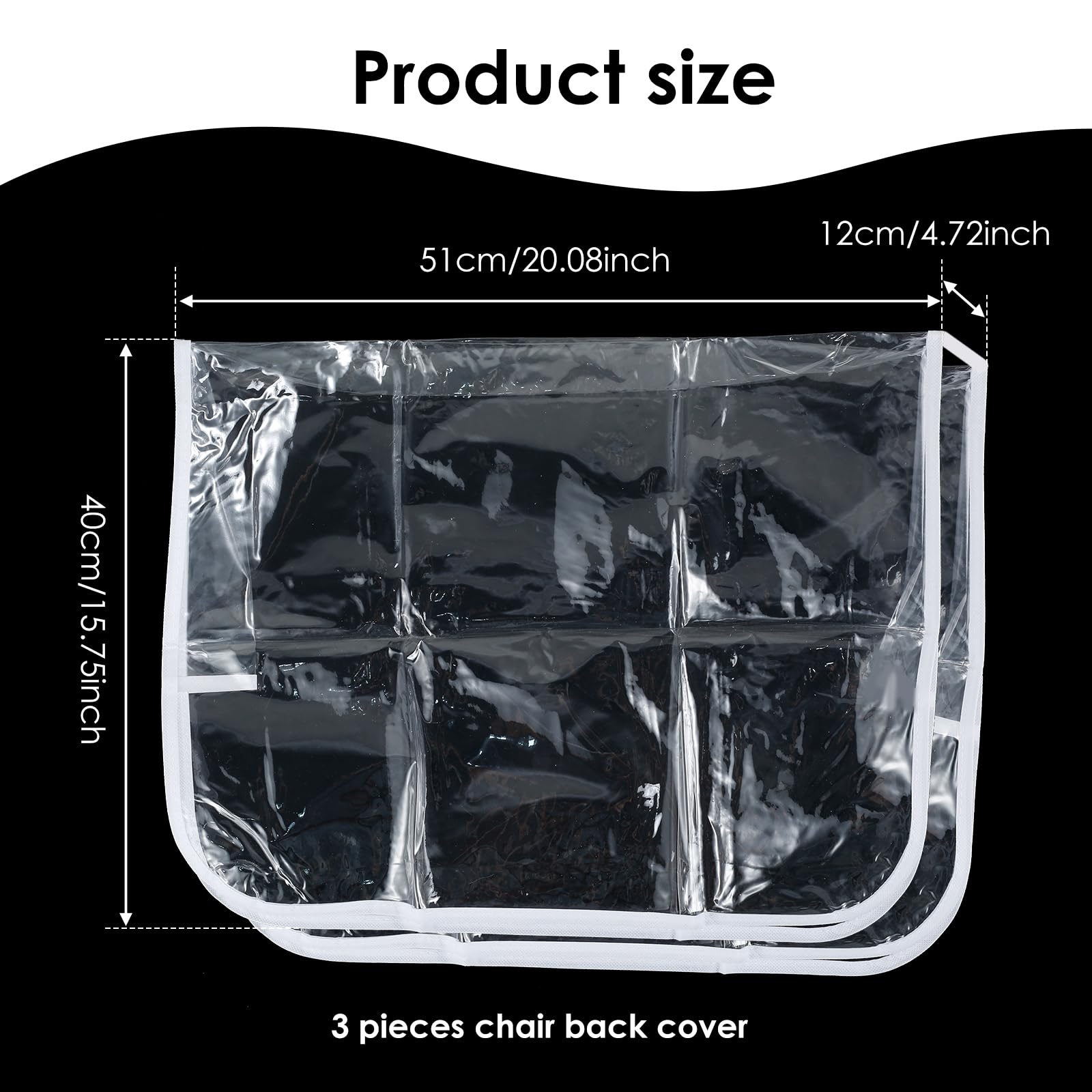 Foppla 3 Pieces Salon Chair Cover,Plastic Clear Soft Stretch Washable Waterproof Chair Back Protectors,Fits Most Standard Salon Shampoo Stations,Hair Equipment,Office Chairs,Armchairs and Couches - Image 4
