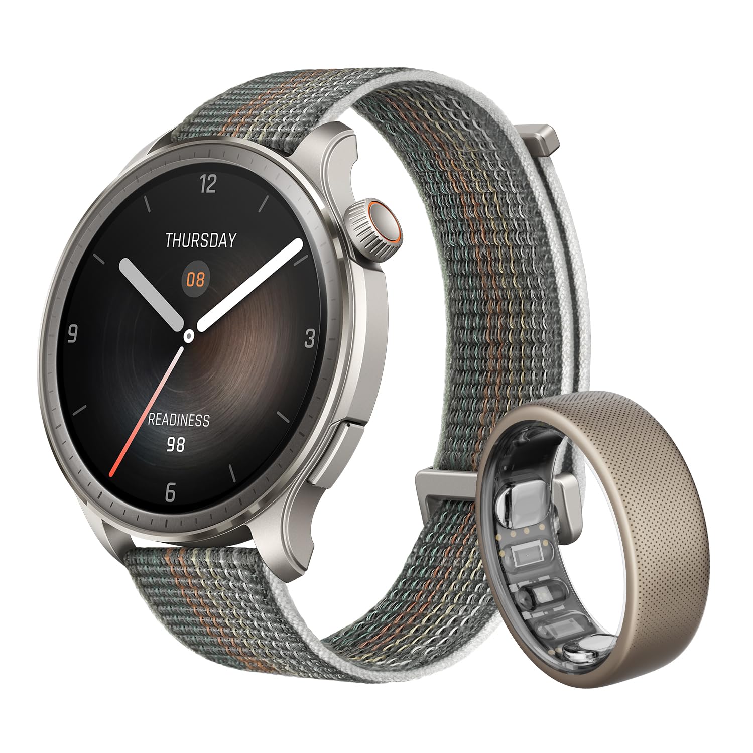 Amazfit Helio Ring Balance Smart Watch, NFC, AI Fitness Coach Tracker del sonno e della salute con misurazione della composizione corporea, Display AMOLED da 1,5"