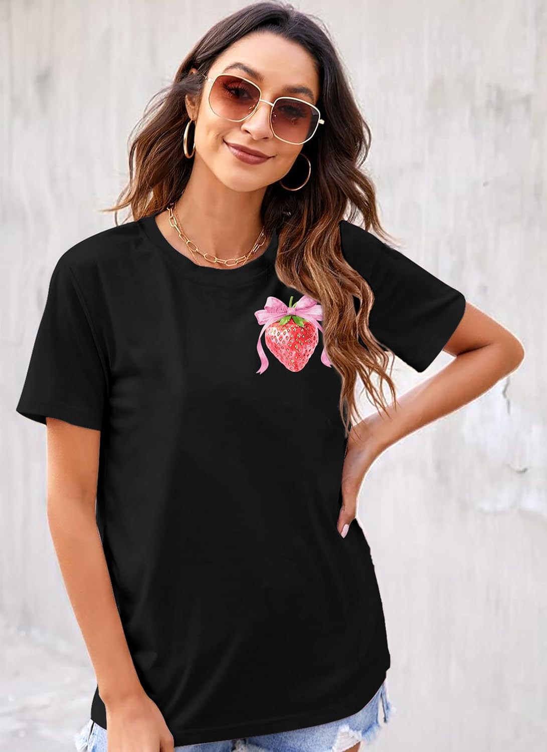 Strawberry Shirt for Women: Cute Strawberry Graphic Tees Fruit Lover Tshirts Casual Garden Tops - Image 3