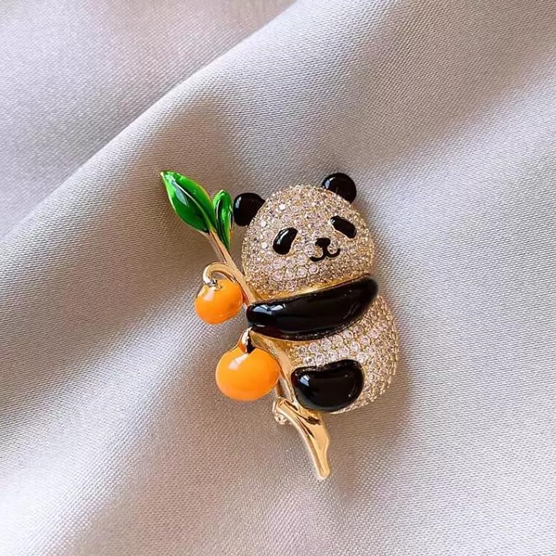 Cute Panda Brooch Pin, Rhinestone Animal Brooch Pins Clothing Backpack Hat Decoration Fashion Women Brooches and Pins Jewelry