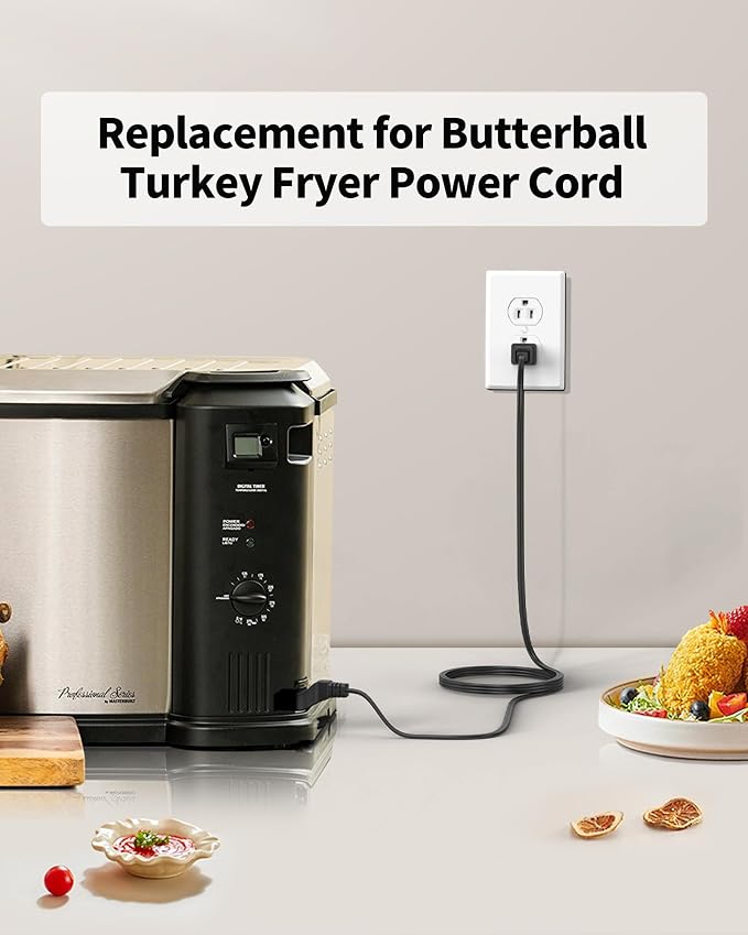 Cable de alimentación compatible para freidora eléctrica Butterball miniatura 2