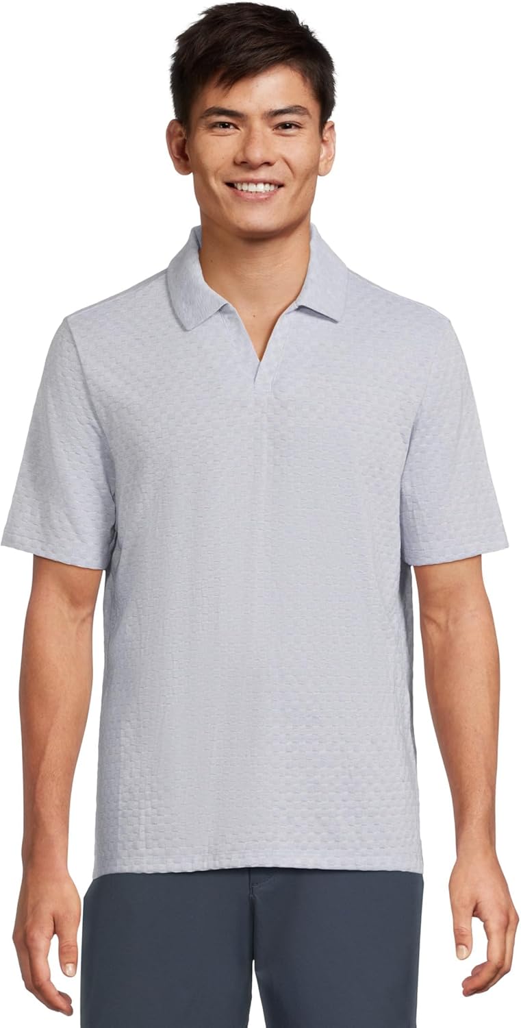Johnston & Murphy Men's Basket Weave V-Neck Polo