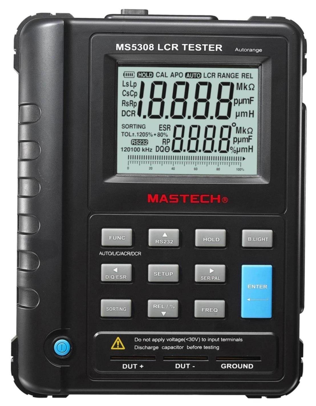 Mastech MS5308 LCR-Meter Profi Breite Messbereiche 5 Testfrequenzen Dual Display