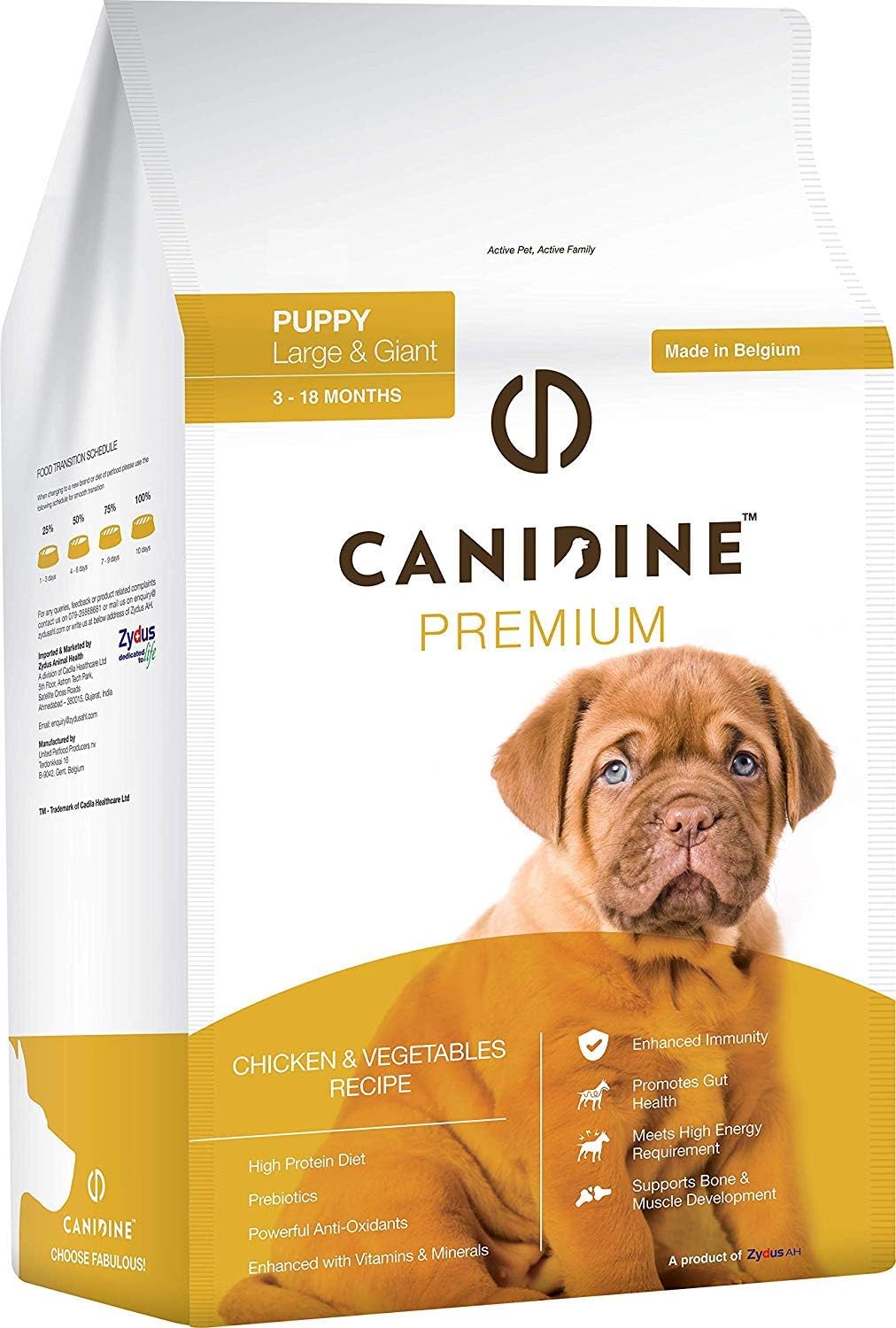 Canidine Puppy Large & Giant, Chicken & Vegetables, Dry Dog Food by Zydus - 10 kg