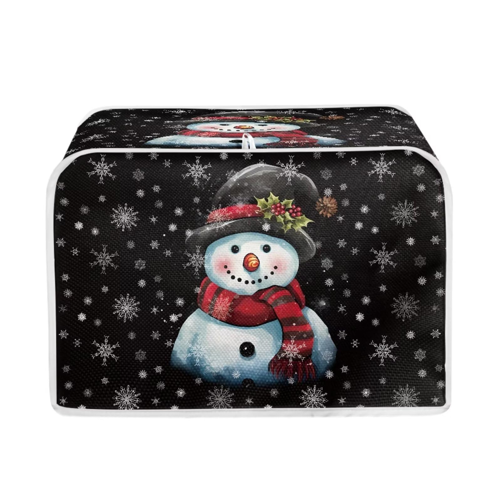 JEOCODY Christmas Snowman Toaster Cover - 4 Slice Reversible Toaster Appliance Dust Free Machine Washable