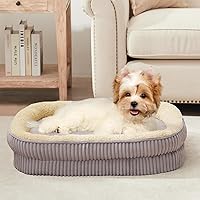 Vista 12 de Cama ortopédica para perros para cachorros, razas de perros extra pequeñas, cama ovalada para gatos, camas de sofá para perros de espuma tipo caja