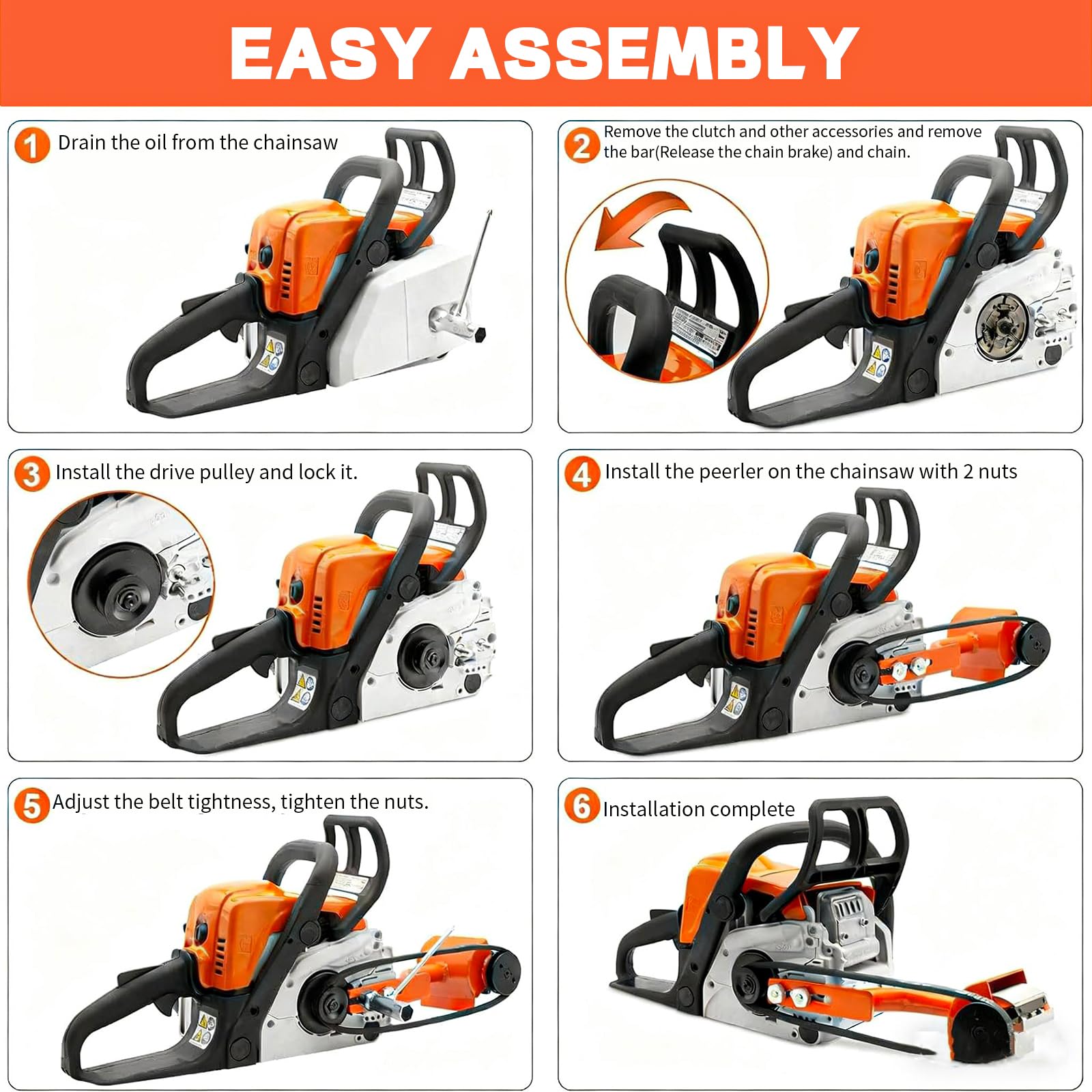 Pelador de troncos, descortezador de troncos diseñado para Husqvarna y STIHL, accesorio de motosierra para descortezar madera, accesorios de motosierra, herramienta de marco de madera