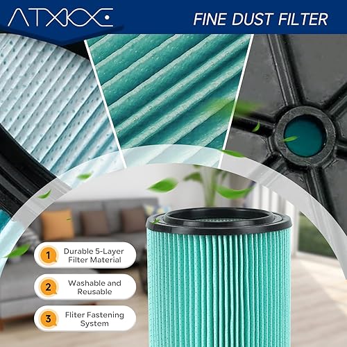 Miniatura 9 de ATXKXE VF5000 Filtro de repuesto para aspiradoras ridgd de 5 a 20 galones en seco y húmedo WD1450 WD0970 WD1270 WD09700 WD06700 WD1680 WD1851