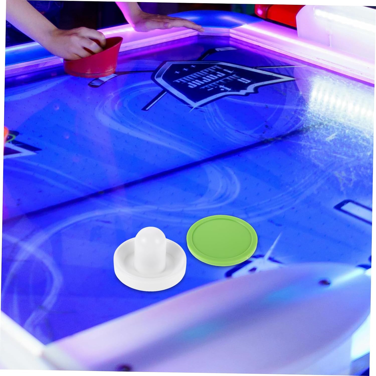 BESPORTBLE 1set Tabletop Hockey Pusher Set Portable Ice Hockey Supplies Pucks for Indoor Family Fun Coordination Training